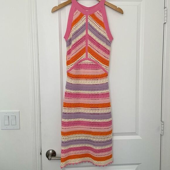 Willow and Wind Crochet Dress Sleeveless Midi - Picture 1 of 5